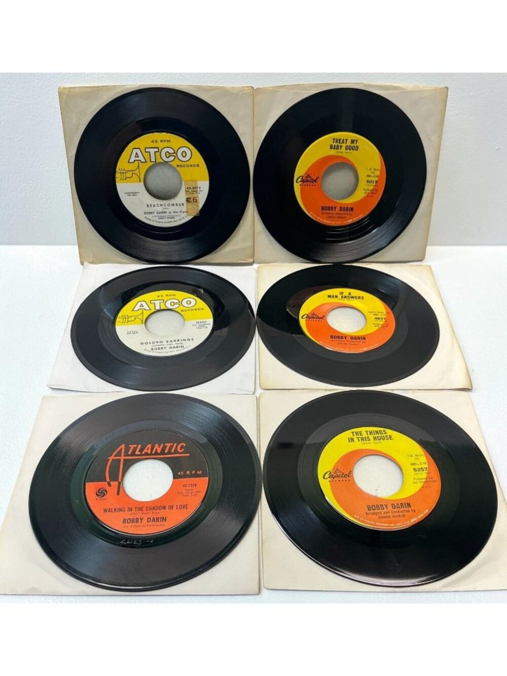 Bobby Darin 45 Pop Jazz Record Lot of 6 Beachcomber Golden Earrings Autumn Blues